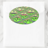 Bezaubernder eklektischer Garten Schachbrettblumen Ovaler Aufkleber (Tasche)