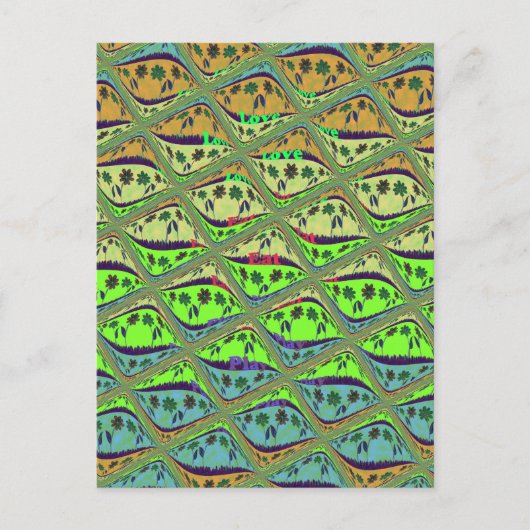 Bezaubernder eklektischer Garten Schachbrettblumen Postkarte (Vorderseite)