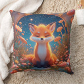 Bezaubernder Fuchs inmitten eines Fantasy-Waldes Kissen (Decke)