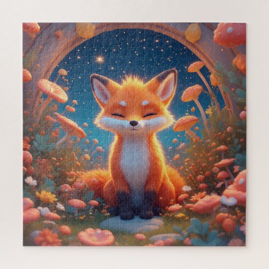 Bezaubernder Fuchs inmitten eines Fantasy-Waldes Puzzle (Vertikal)