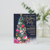 Bezaubernder Girly Feiertagspostkarte (Stehend Vorderseite)