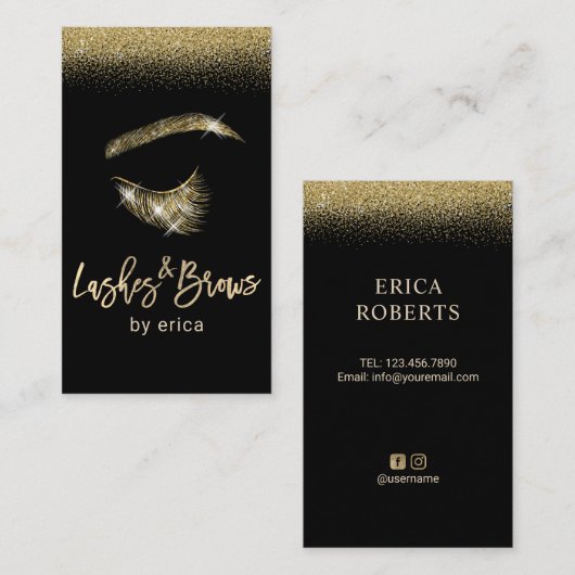 Bezaubernder Goldpeitschen-u. Visitenkarte (Vorne/Hinten)