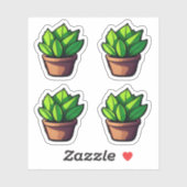 Bezaubernder, grün gepolsterter Pflanze-Aufkleber  Aufkleber (Blatt)