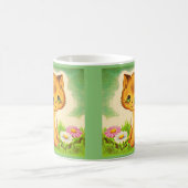 bezaubernder grüner mit Augen Kätzchenprint Kaffeetasse (Mittel)