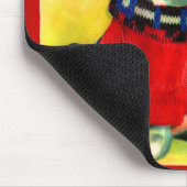 bezaubernder Hund in Hut und Pullover Mousepad (Ecke)
