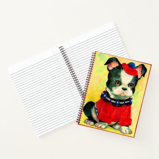 bezaubernder Hund in Hut und Pullover Notizblock (Innenseite)