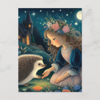 Bezaubernder Igel mit zwei Ohren Märchen Postkarte