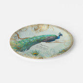 Bezaubernder Imitat-Goldblatt-Pfau auf der Pappteller (Schrägansicht)