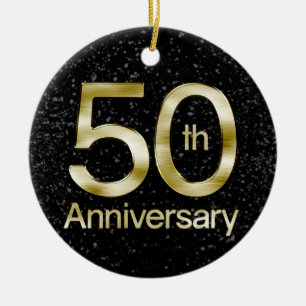 Bezaubernder Jahrestag des Gold50. Keramikornament