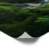 Bezaubernder mehrschichtiger Wasserfall Poster (Ecke)