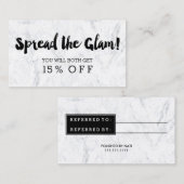 Bezaubernder moderner schwarzer Typografiemarmor Empfehlungskarte (Vorne/Hinten)