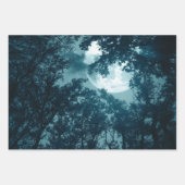 Bezaubernder Nachtwald mit Vollmond Geschenkpapier Set (Vorderseite)