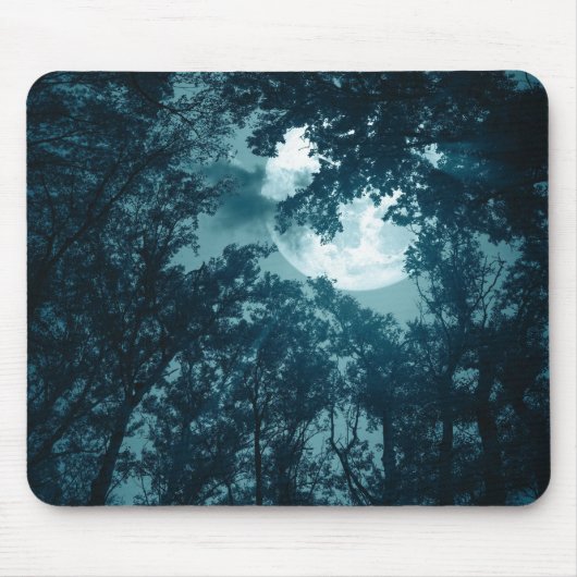 Bezaubernder Nachtwald mit Vollmond Mousepad (Vorne)