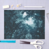 Bezaubernder Nachtwald mit Vollmond Seidenpapier (Handwerk)