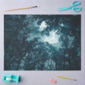 Bezaubernder Nachtwald mit Vollmond Seidenpapier (Basteln)