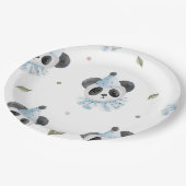 Bezaubernder Panda Bär Rustikale Teller (Schrägansicht)