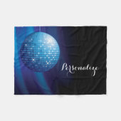Bezaubernder personalisierter blauer Disco-Ball Fleecedecke (Vorderseite (Horizontal))