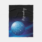 Bezaubernder personalisierter blauer Disco-Ball Fleecedecke (Vorderseite)
