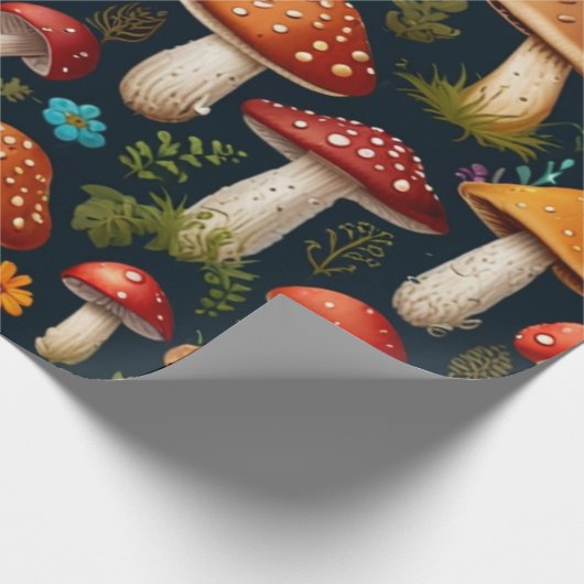 Bezaubernder Pilzwald Geschenkpapier (Ecke)