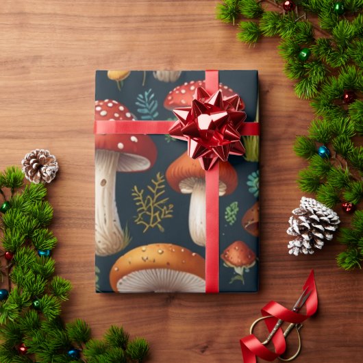 Bezaubernder Pilzwald Geschenkpapier (Feiertagsgeschenk)