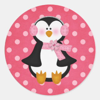 bezaubernder Pinguin Runder Aufkleber