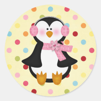 bezaubernder Pinguin Runder Aufkleber