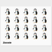 bezaubernder Pinguin Runder Aufkleber (Blatt)