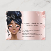 Bezaubernder Rosen-GoldGlitzer peitscht Visitenkarte (Rückseite)