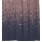 Bezaubernder Rosen-Goldmarine-Blau-Glitzer Ombre Duschvorhang (Vorderseite)