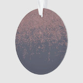 Bezaubernder Rosen-Goldmarine-Blau-Glitzer Ombre Ornament (Vorderseite)