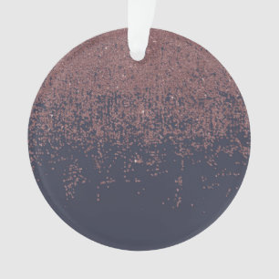 Bezaubernder Rosen-Goldmarine-Blau-Glitzer Ombre Ornament