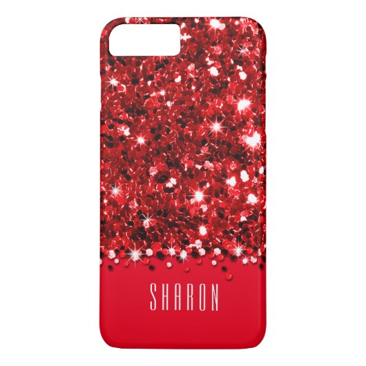 Bezaubernder roter funkelnd Glitzerconfetti-Kasten Case-Mate iPhone Hülle (Rückseite)