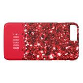 Bezaubernder roter funkelnd Glitzerconfetti-Kasten Case-Mate iPhone Hülle (Rückseite (Horizontal))