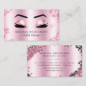 Bezaubernder schwarzer rosa Glitzer peitscht Visitenkarte (Vorne/Hinten)