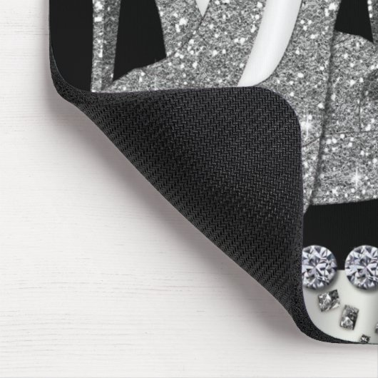 Bezaubernder silberner Glitzer-hohe Mousepad (Ecke)