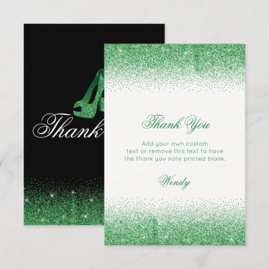 Bezaubernder SmaragdHeels, danke Karten (Vorne/Hinten)