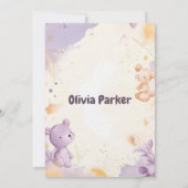 Bezaubernder Soft Lavendel & Gold Wasserfarbe Einladung (Rückseite)