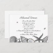 Bezaubernder Strand in der silberne Einladung (Vorne/Hinten)