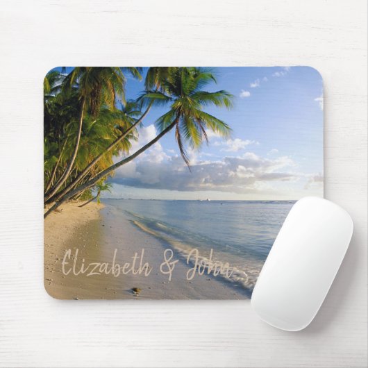 Bezaubernder Strand, Sand, Palm - Personalisiert Mousepad (Mit Mouse)