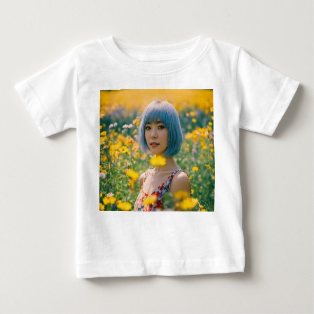 Bezaubernder T - Shirt für Blumenfelder (Vorderseite)