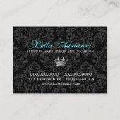 Bezaubernder verrückter Schwarz-Damast des Visitenkarte (Rückseite)