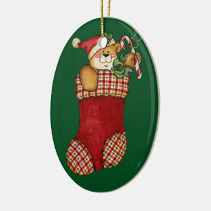 bezaubernder vintage Teddybär Keramikornament