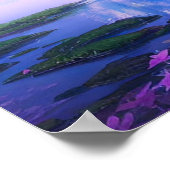 Bezaubernder Wald am Friedlichen Ufer Poster (Ecke)