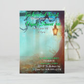 Bezaubernder Wald Latern Einladung (Stehend Vorderseite)