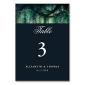 Bezaubernder Wald Magischer Garten Elegante Hochze Tischnummer (Vorderseite)