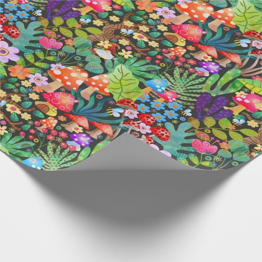 Bezaubernder Wald Märchengarten Rustikale Szene Geschenkpapier (Ecke)