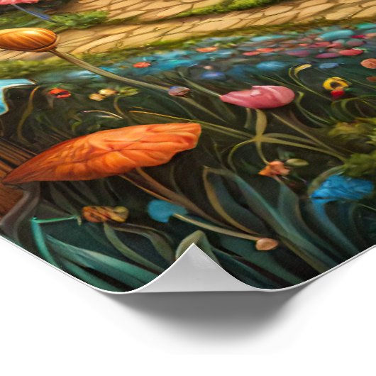 Bezaubernder Wald mit Fairytale Burg Poster (Ecke)