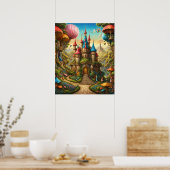 Bezaubernder Wald mit Fairytale Burg Poster (Küche)