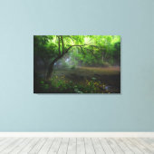 Bezaubernder Wald und Wasserfall Leinwanddruck (Insitu (Holzboden))