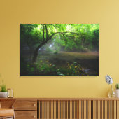 Bezaubernder Wald und Wasserfall Leinwanddruck (Insitu (Wohnzimmer))